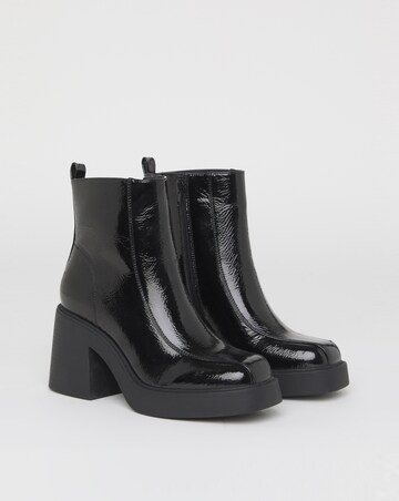 Lina Square Toe Platform Ankle Boots - Wide Fit (E)