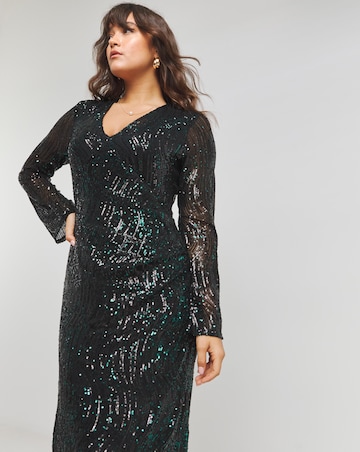 Flounce London Sequin Maxi Dress