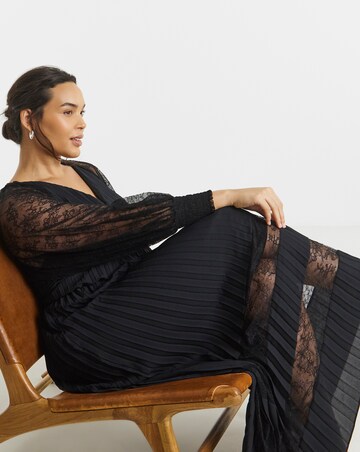 Joanna Hope Pleated Dress With Lace Detail