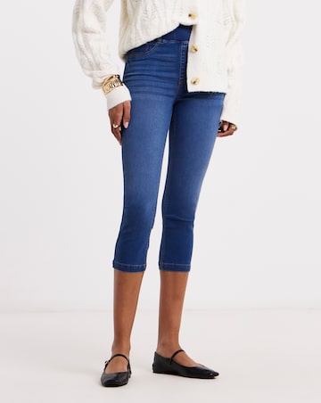 Simply Be Mid Blue Skinny Cropped Jeggings