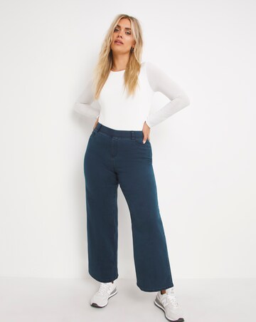 Lottie Dark Indigo Pull On Wide Leg Jeggings