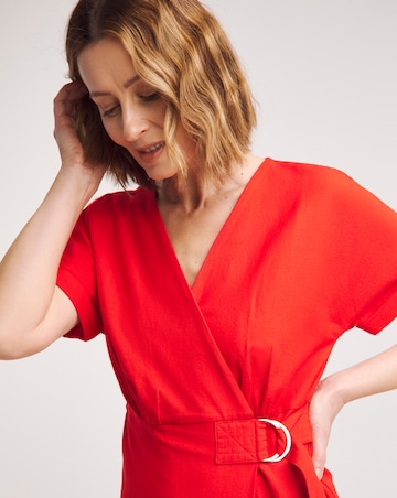 Linen D-Ring Wrap Dress