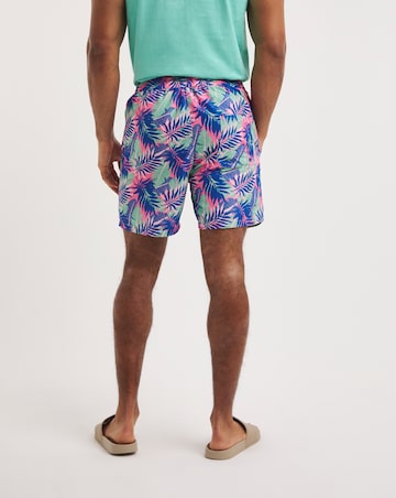 Tropical Leaf Print Swim Short