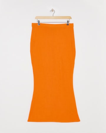 Simply Be Orange Slinky Maxi Skirt