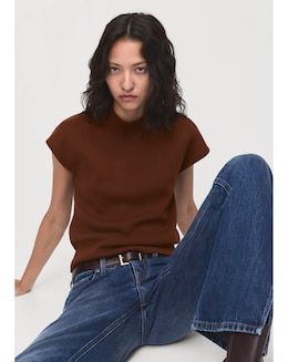 Mango Brown Sleeveless Sweater