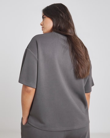 Simply Be Slate Grey Luxe Modal Short Sleeve Sweatshirt