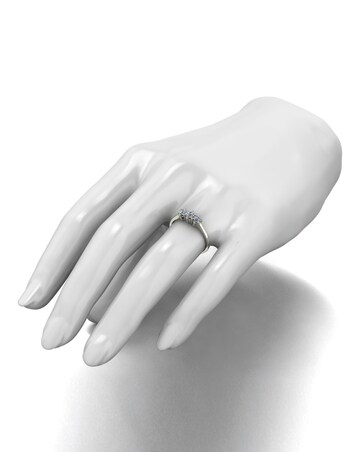 Moissanite 9CT White Gold 3 Stone Ring