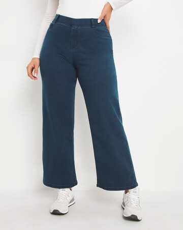 Lottie Dark Indigo Pull On Wide Leg Jeggings