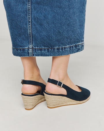Miami Wedge Espadrille Slingback Sandals - Wide Fit (E)