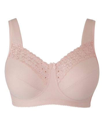 Miss Mary of Sweden Broderie Anglaise Cotton Non Wired Bra Pink