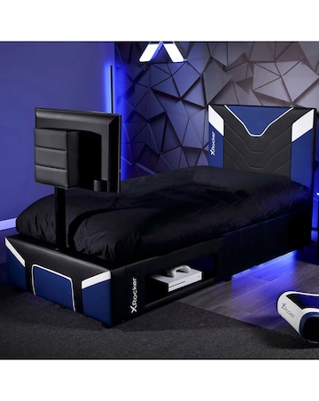 X Rocker Single Cerberus Twist TV Bed - Blue