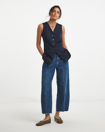 Simply Be Indigo Denim Look Longline Waistcoat