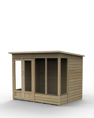 Forest 4LIFE Pent Summerhouse 8x6 - Double Door - 4 Window (Home Delivery)