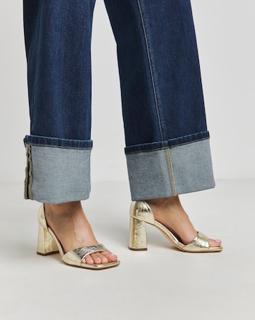 London Barely There Block Heel Sandals Wide E Fit