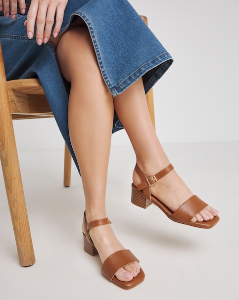 Simply Be Marseille Block Heel Barely There Sandals - Extra Wide Fit (EEE)