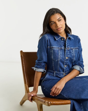 Simply Be Statement Button Midaxi Denim Dress