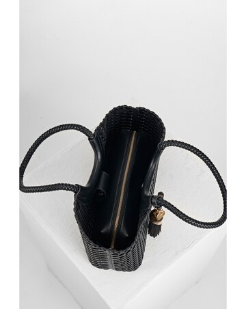 Luella Grey Paige Black Whipstitch Tote