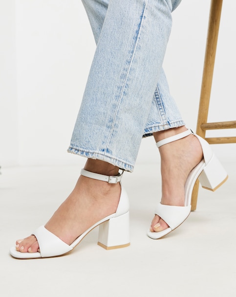 Coco Barely There Block Heel Sandals - Wide Fit (E)