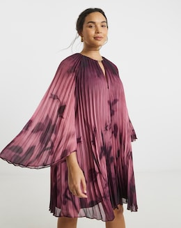 Joanna Hope Leopard Pleated Shift Dress