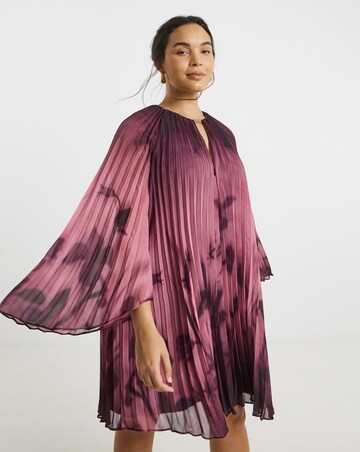 Joanna Hope Leopard Pleated Shift Dress