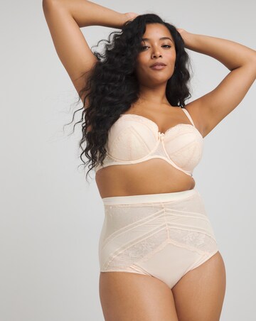 MAGISCULPT Firm Tummy Control Lace And Mesh Waist Nipper Brief - Blush
