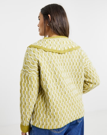 Native Youth Wave Knitted Frill Cardigan