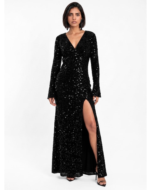 New In - Maya Deluxe Sequined Velvet Maxi Dress