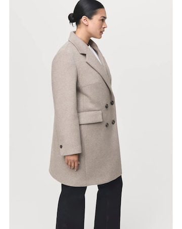 Mango Cream Button Up Coat