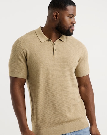 Jack & Jones Premium Riley Knitted Polo - Natural