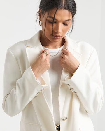 Simply Be White Oversized Single Breasted Blazer