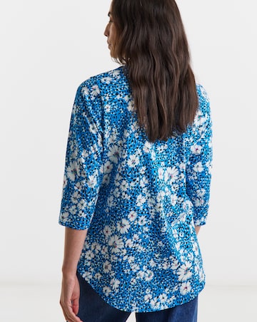 Longline Curved Hem 3/4 Sleeve Top