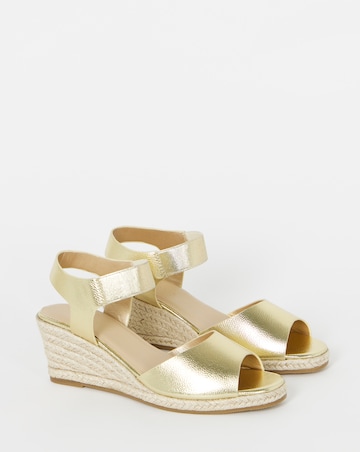 Sariah Two Part Espadrille Wedge Sandals - Wide Fit (E)