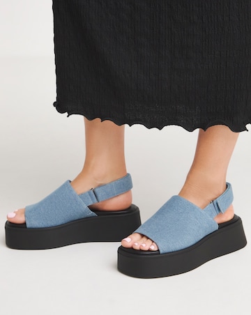 Simply Be Maddie Slingback Flatform Sandals - Wide Fit (E)
