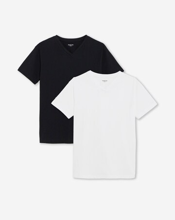 Black & White 2 Pack High V Neck Slim Fit T-Shirts