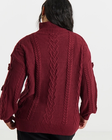 Lovedrobe Floral Cable Knit Jumper