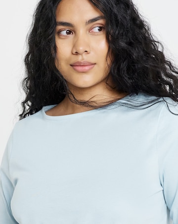 Grey Marl, White & Blue 3 Pack Long Sleeve Slash Neck Tops