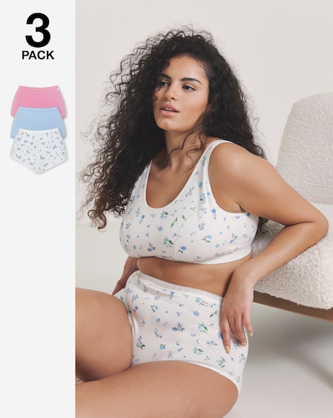 Slimma (3 Pack) Cotton Full Brief Knickers