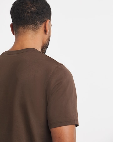 Pure Cotton Crew Neck T-Shirt Long - Brown