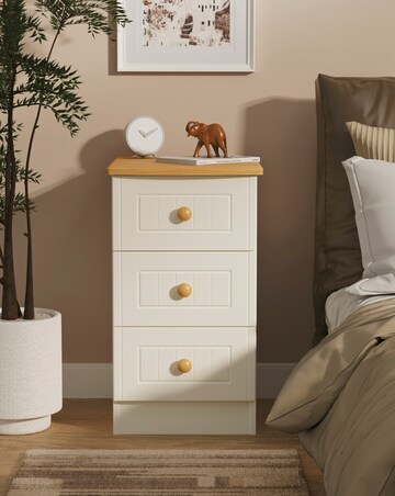 Frances Ready Assembled 3 Drawer Bedside