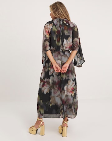 Joanna Hope Blouson Tie Neck Maxi Dress