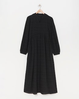 Native Youth Brushed Tonal Stripe Smock Maxi Dress