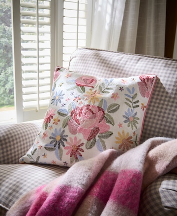Maeve Embroidered Floral Cushion