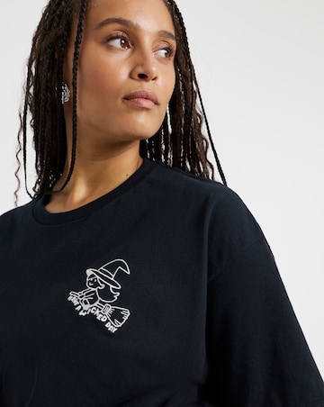 Black Witch Embroidery T-Shirt