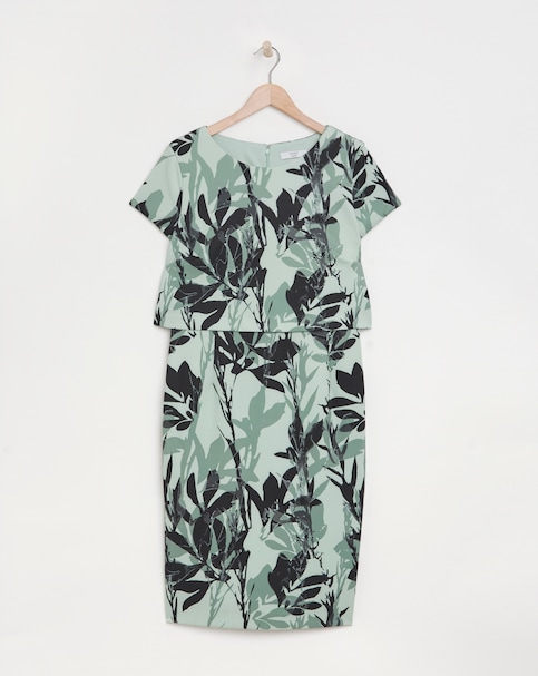 Joanna Hope Printed Scuba Overlay Dress