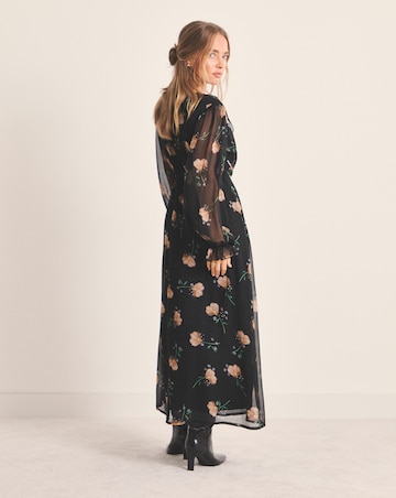 Floral Print Wrap Midi Dress