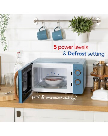 Russell Hobbs 17 Litre Blue Manual Microwave Wood Effect