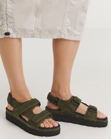 Tyla Strappy Suede Touch and Close Sandals Wide E Fit