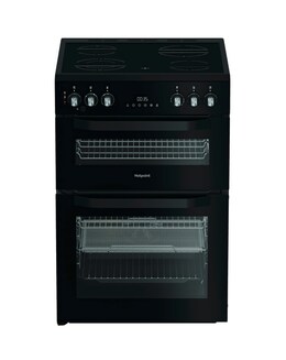 Hotpoint HDE6VDCASB1 60cm Electric Double Cooker with Air Fry - Black + Install