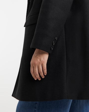 Black Short Faux Wool Coat