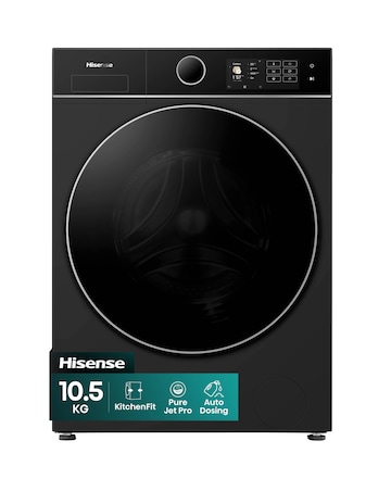 Hisense KitchenFit 5i Series WF5I1045BBQ 10.5kg Washing Machine - Black